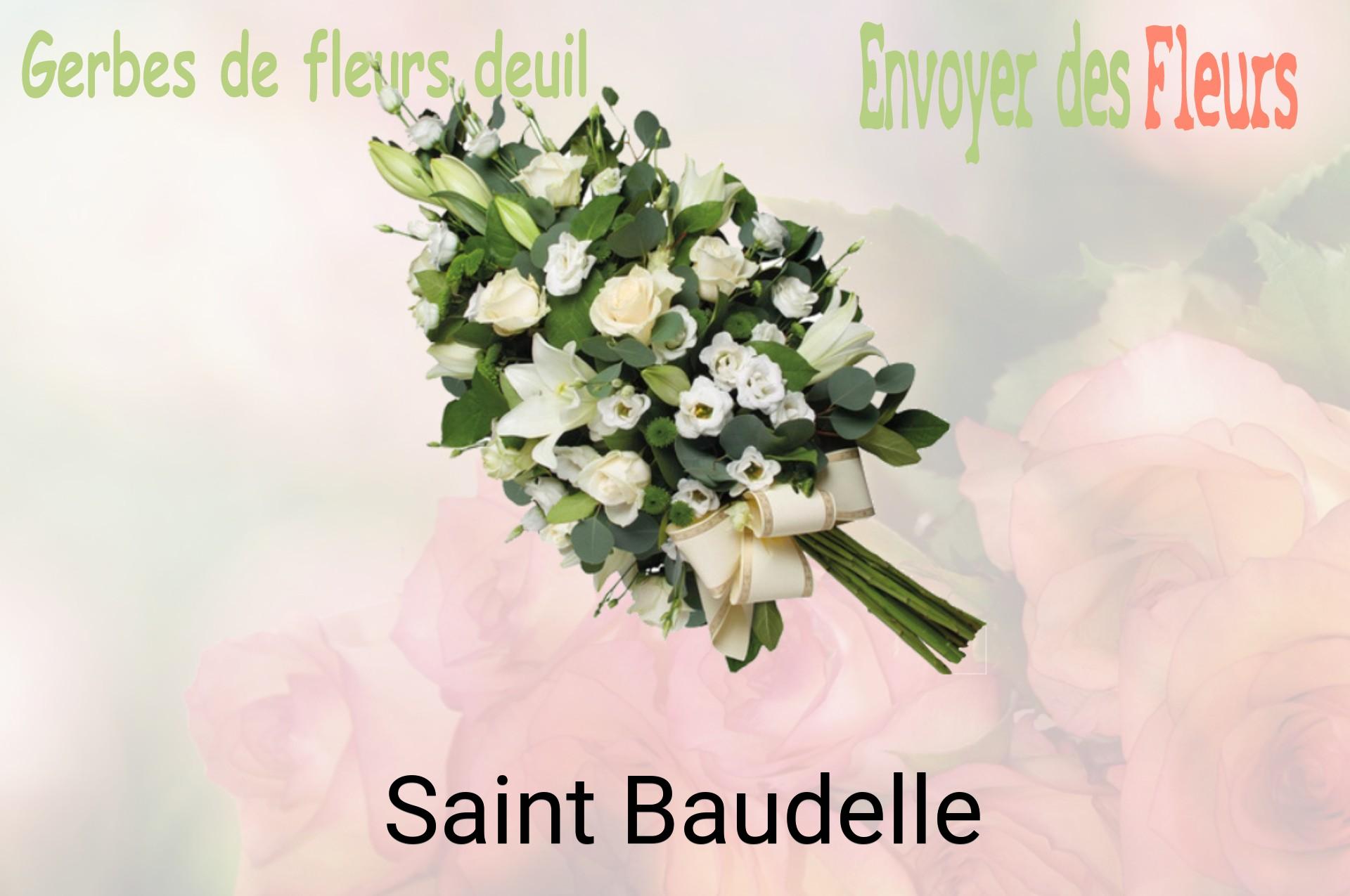 Gerbe de fleurs de deuil livrée à Saint-Baudelle